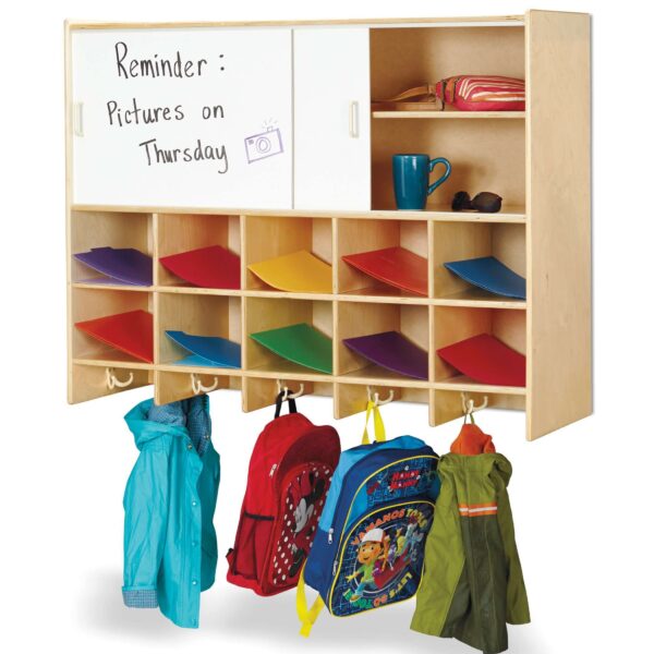 10 Section Wall Mount Coat Locker with Storage