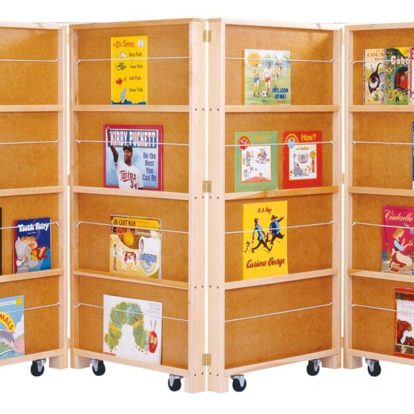 Mobile Library Bookcase - 4 Sections